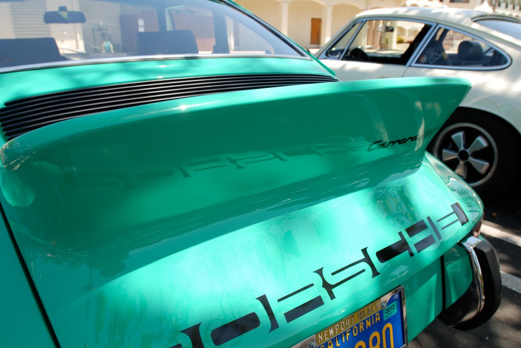 Jade Green 1973 Porsche 911 Carrera RS_Ducktail reflections_RGruppe Solvang Treffen _May 5, 2012