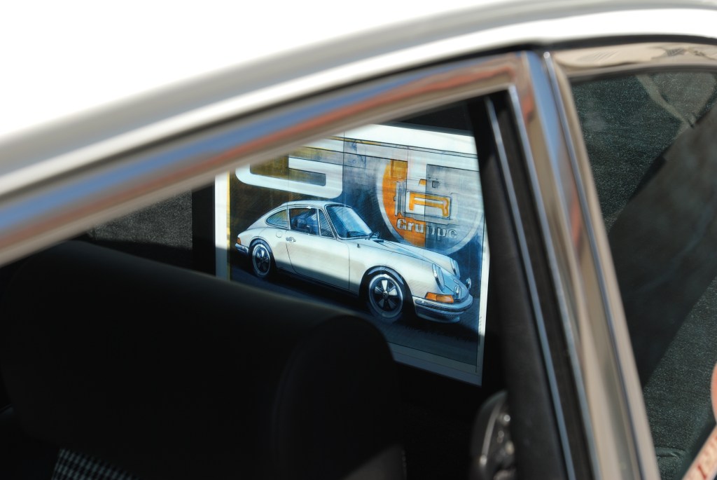 White 1972 911GT_with GT rendering_RGruppe Solvang Treffen _May 5, 2012