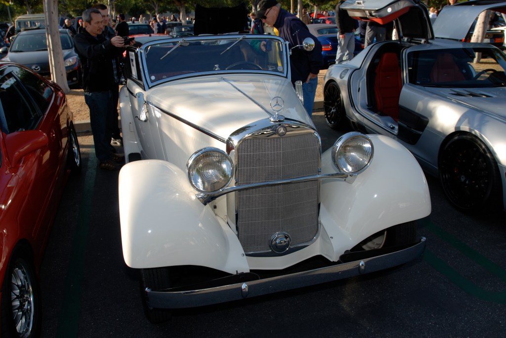 White 1935 Type 200 A Mercedes Benz Cabriolet_front view_Cars&Coffee/Irvine_April 28, 2012