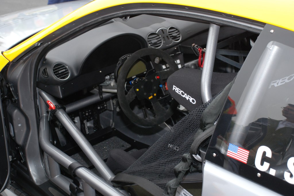 MBBS /Evosport Engineering_silver Mercedes Benz CLK AMG black series race car_cockpit view_Cars&Coffee_June 2, 2012 MBBS /Evosport Engineering_silver Mercedes Benz CLK AMG black series race car_cockpit view_Cars&Coffee_June 2, 2012