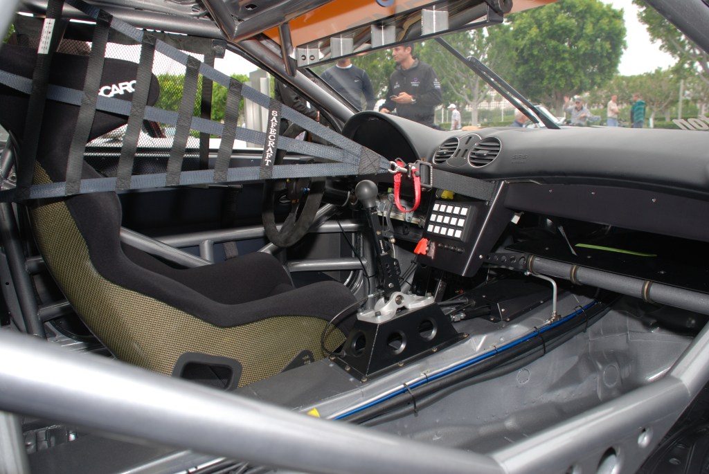 MBBS /Evosport Engineering_silver Mercedes Benz CLK AMG black series race car_passenger side view of interior_Cars&Coffee_June 2, 2012 MBBS /Evosport Engineering_silver Mercedes Benz CLK AMG black series race car_passenger side view of interior_Cars&Coffee_June 2, 2012