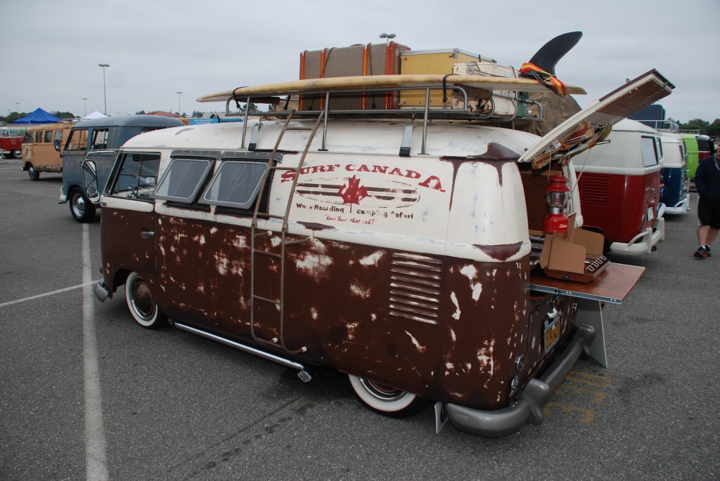 VW type II transporter_ Surf Canada panel van_ aged finish, side view_The 2012 O.C.T.O  show_June 9, 2012