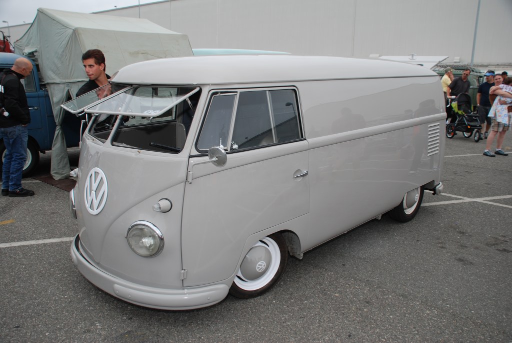 VW type II transporter  _ Gray Panelvan_3/4 front view_The 2012 O.C.T.O  show_June 9, 2012