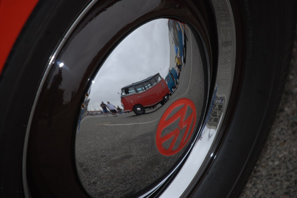 VW type II transporters _Barndoor display _hubcap reflection_The 2012 O.C.T.O  show_June 9, 2012