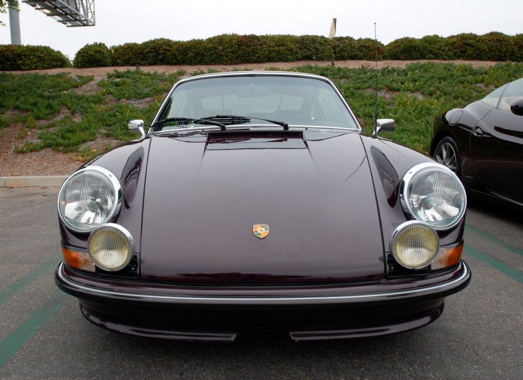 Aubergine 1973 Porsche 911 T _Front view_Cars&Coffee/Irvine_June 23, 2012