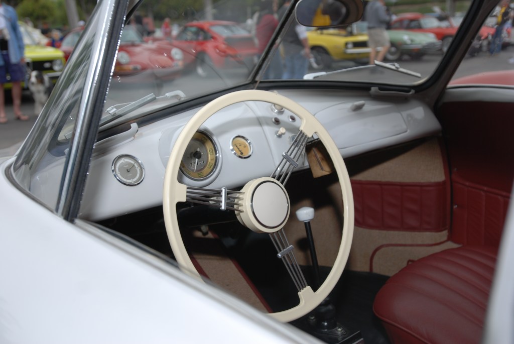 Ivory Porsche 356/2 Gmund coupe_Interior view__cars&coffee_July 7, 2012 Ivory Porsche 356/2 Gmund coupe_Interior view__cars&coffee_July 7, 2012