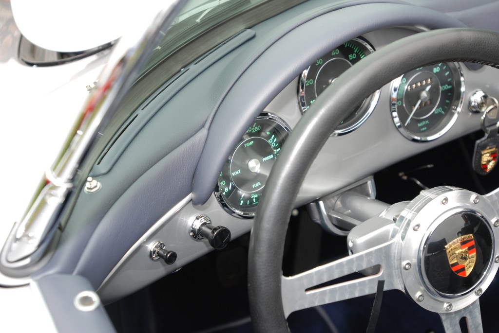 356 Registry_ Silver 1957 "Outlaw" speedster "_ dash detail _Dana Point concours _July 15, 2012