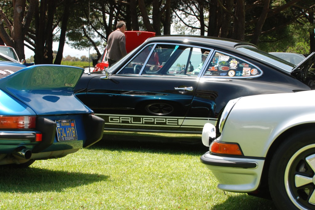 356 Registry_ group shot / Blue, Black and Silver 911 S models  _Dana Point concours _July 15, 2012