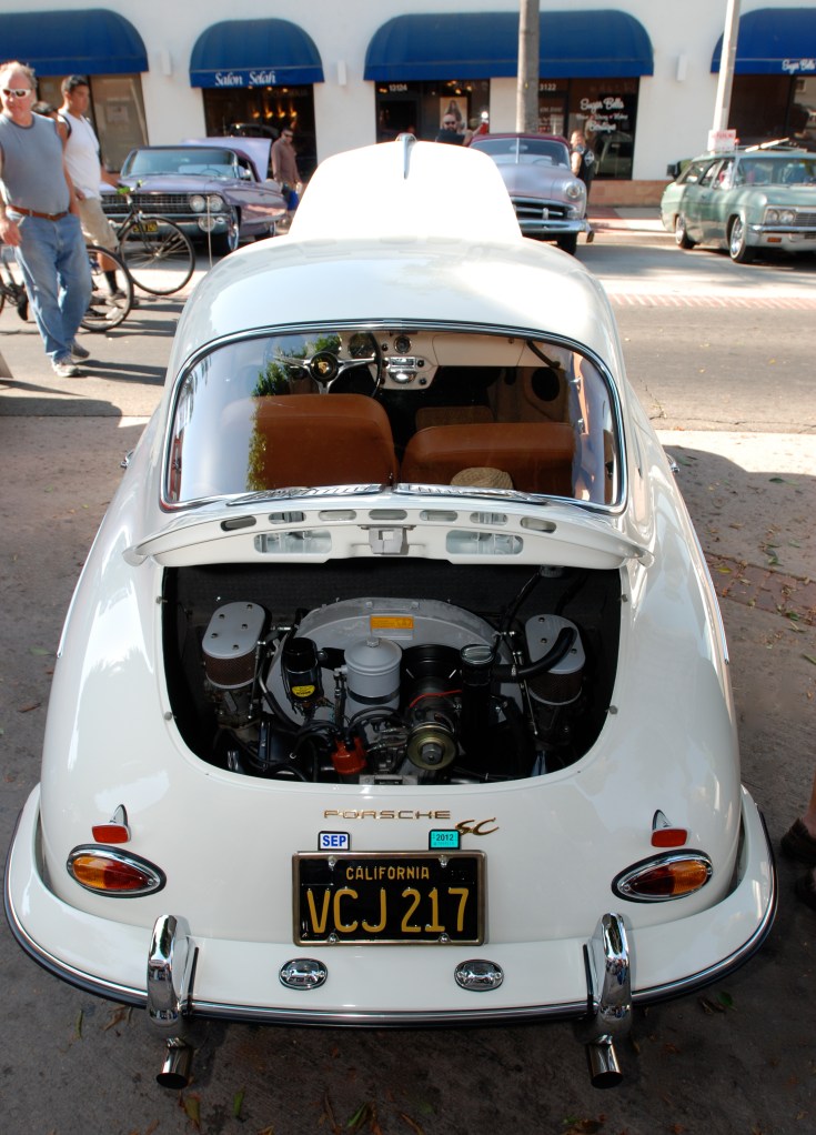 White 1964 Porsche 356SC_rear view_12th Annual Uptown Whittier Car Show_August 18, 2012 White 1964 Porsche 356SC_rear view_12th Annual Uptown Whittier Car Show_August 18, 2012