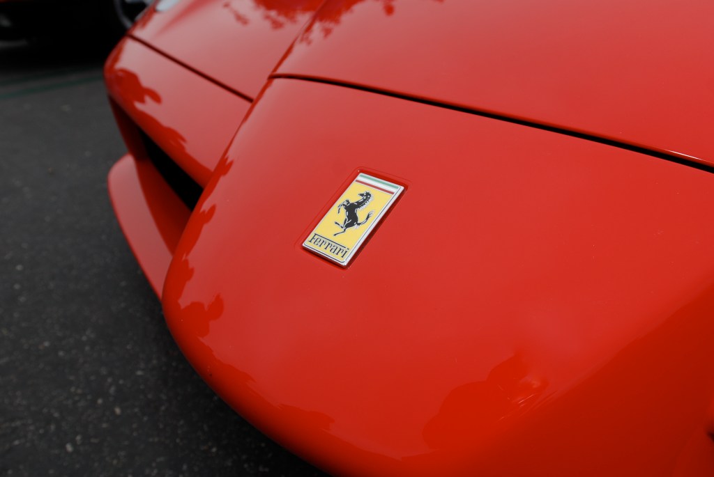 Red Enzo Ferrari_front nose detail_Cars&Coffee / Irvine_July 28, 2012 Red Enzo Ferrari_front nose detail_Cars&Coffee / Irvine_July 28, 2012