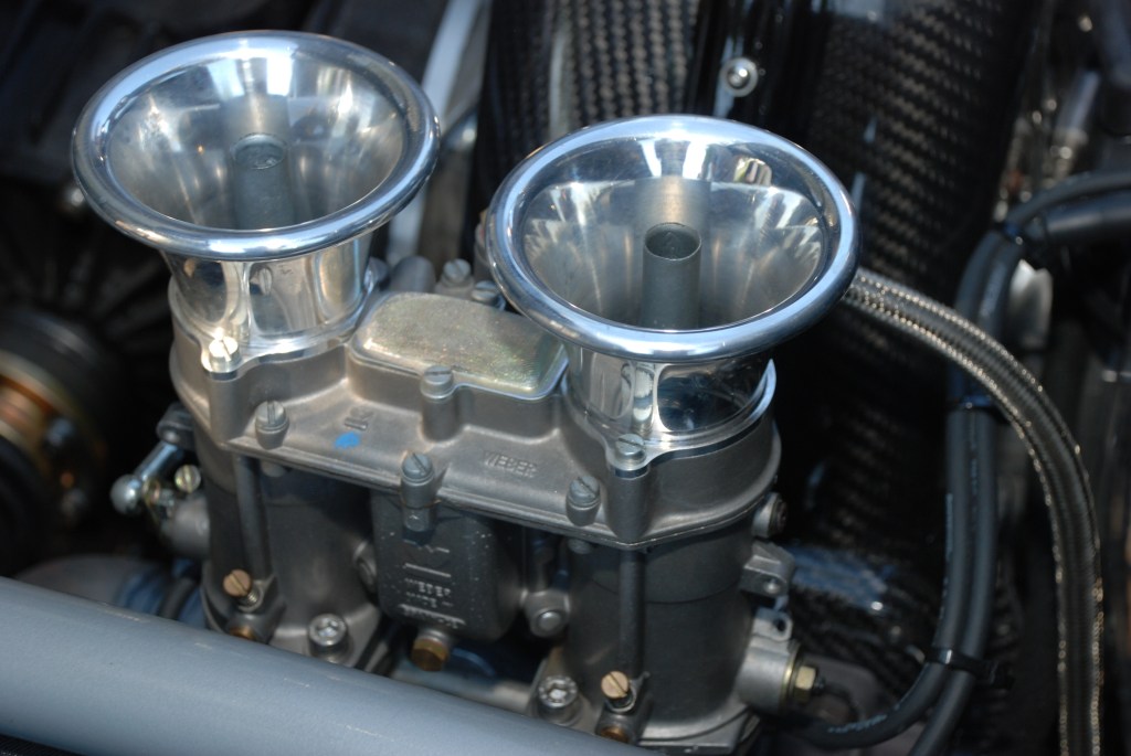 silver Vintech P-550 tribute_ Weber carb & venturi details__Cars&Coffee/Irvine_September 1, 2012