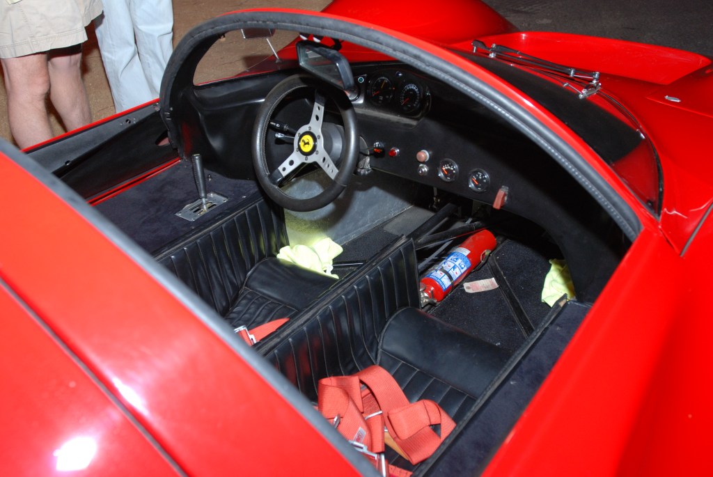 Red 1967 Ferrari 330 P4 recreation_interior_Cars&Coffee_September 29, 2012