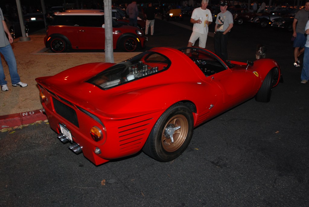 Red 1967 Ferrari 330 P4 recreation_3/4 rear view_Cars&Coffee_September 29, 2012