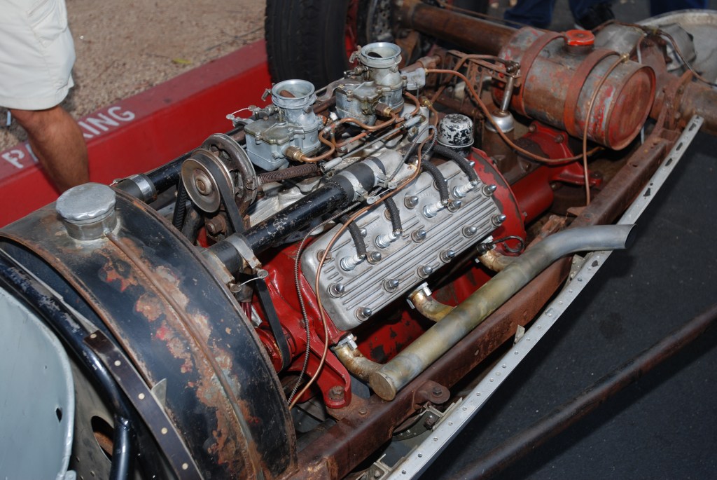 Bonneville belly tanker_flathead V8 motor detail_ Cars&Coffee_October 6, 2012