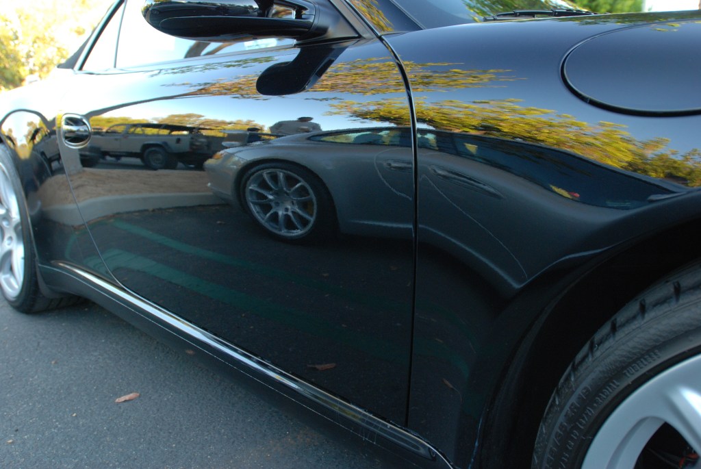 Black Porsche 997 Cabriolet _with silver 997 GT3 reflection_Cars&Coffee_October 27, 2012