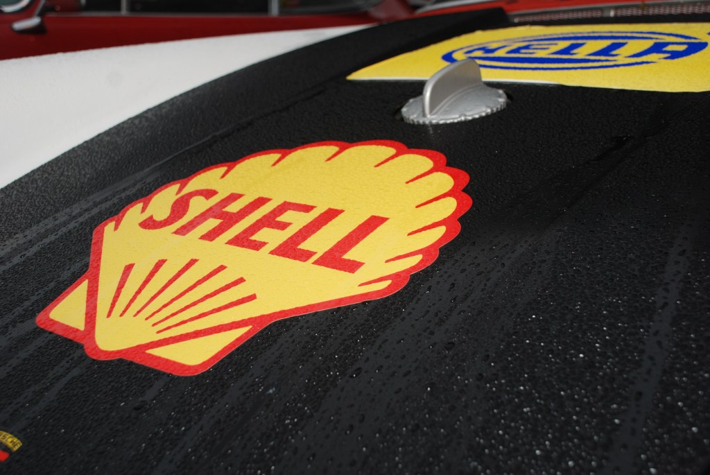 Rain drop streaked 1966 911 coupe_ hood & graphics_Cars&Coffee_October 20, 2012