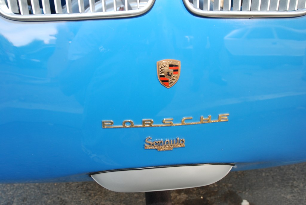 Blue Porsche 550 Spyder_Porsche row_rear deck badging_Cars&Coffee_September 29,2012