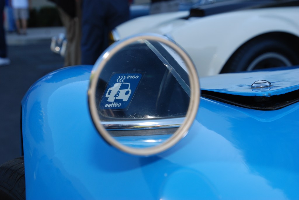 Blue 1964 Porsche 904 Carrera GTS_ side mirror reflection_Cars&Coffee_October 27, 2012