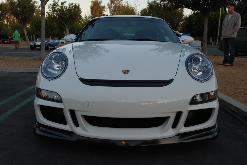 White Porsche 997 GT3_front view_Cars&Coffee_November 10, 2012