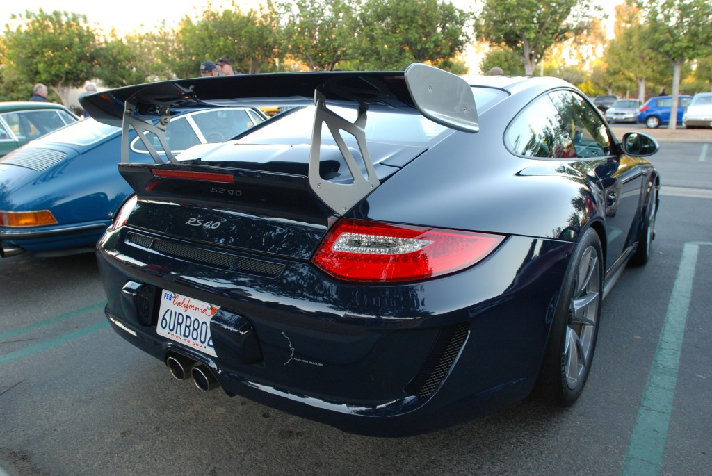 2011 Dark Blue GT3 RS4.0_3/4 right rear view & reflections_Cars&Coffee_November 10, 2012