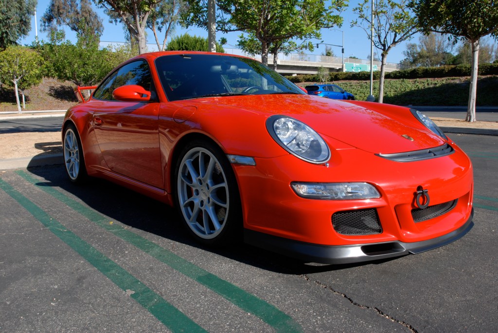 Red Porsche 997 GT3_ 3/4 front view solo_Cars&Coffee_November 10, 2012
