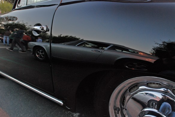 Black Porsche 356 coupe_side view w/reflections_Cars&Coffee/Irvine_January 5, 2013