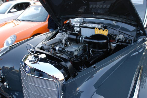1960-1962 Gray Mercedes Benz 300 Automatic Cabriolet D_motor detail_Cars&Coffee/Irvine_January 5. 2013