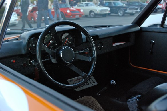 1971 signal orange Porsche 914-6 GT rally car_interior view_Cars&Coffee/Irvine_January 12. 2013