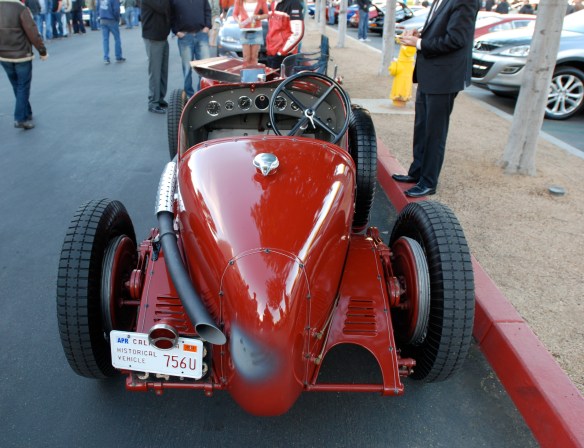 Red 1933 Alfa Romeo 8C 2600 race car_rear view_Cars&Coffee/Irvine_February 16, 2013