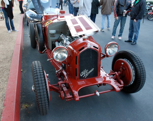 Red 1933 Alfa Romeo 8C 2600 race car_3/4 front view_Cars&Coffee/Irvine_February 16, 2013