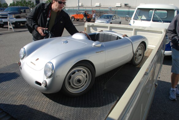 Pale gray Type 2 single cab_silver Porsche 550 Spyder model in bed_ OCTO 2013 Winter show_February 23, 2013