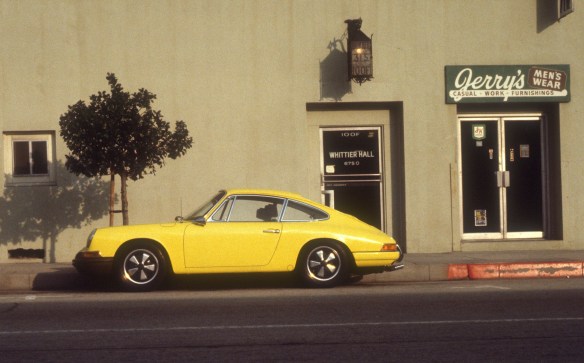 Yellow 1966 Porsche 911_side view_uptown whittier_January 1975