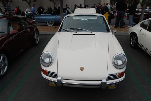 White 1965 Porsche 911_front view-cars&coffee-3/23/13