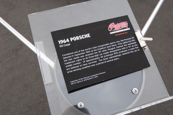 50th anniversary  of the Porsche 911 display_Red 1964 901 Coupe _Peterson museum biography _California Festival of Speed_April 6, 2013