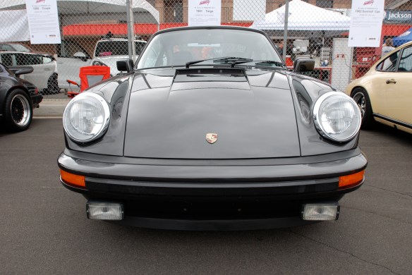 50th anniversary  of the Porsche 911 display_Black 1981 911SC Targa  / front view _California Festival of Speed_April 6, 2013