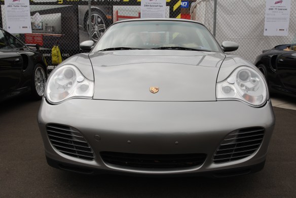 50th anniversary  of the Porsche 911 display_ Silver 2004  911 coupe  / front view_California Festival of Speed_April 6, 2013