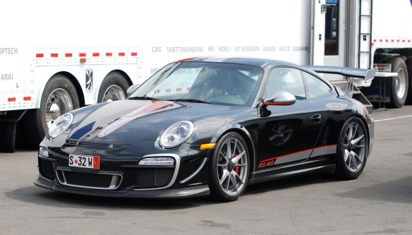 Black Porsche GT3 RS 4.0 sighting_#239, 3/4 front view_California Festival of Speed_April 6, 2013