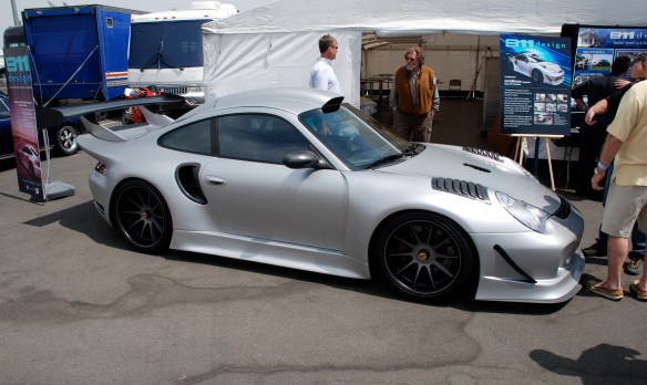 911 design display_Silver Porsche GT2RSR_3/4 front view_California Festival of Speed_April 6, 2013