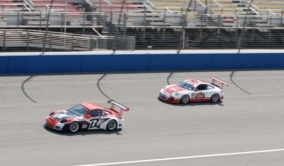 Porsche GT3 Cup cars_Blackstar & Stella Artois_pan shot _California Festival of Speed_April 6, 2013