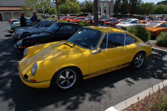 Fly Yellow 1967 Porsche 911R recreation_ 3/4 front view_RGruppe Solvang Treffen_May 18, 2013
