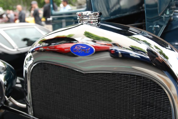 1930's vintage Ford Tudor__chrome grill  reflections_Cars&Coffee/Irvine_May 11, 2013
