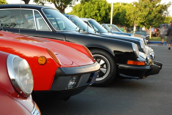 Porsche row color_914-6 and early 911 front ends long shot_Cars&Coffee/Irvine_April 27, 2013