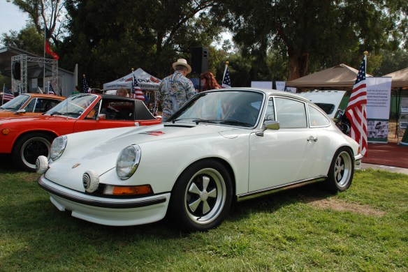 White 1972 Porsche 911 GT_3/4 front view, Porsche row_Boys Republic / Steve McQueen car&motorcycle show _June 1, 2013