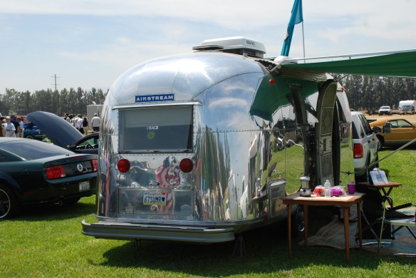 Airstream trailer w/67 plate_rear reflections_Boys Republic / Steve McQueen car&motorcycle show _June 1, 2013