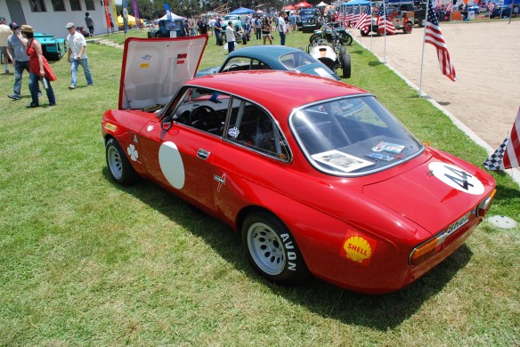 Red 1974 Alfa Romeo GTV-AM race car_3/4 rear view _Boys Republic / Steve McQueen car&motorcycle show _June 1, 2013