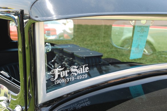 Black 1931 Ford 5 window coupe hot rod_windshield reflections_Boys Republic / Steve McQueen car&motorcycle show _June 1, 2013