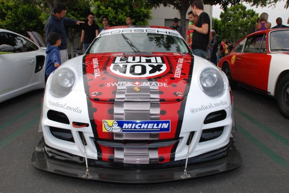 2013 Pikes Peak participant_ Porsche GT3 cup car driven by Jeff Zwart_front view_cars&coffee_July 6, 2013