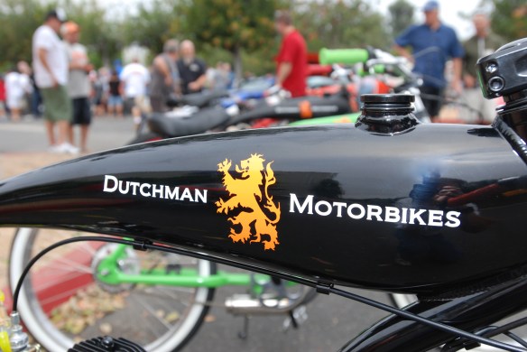 Dutchman Motorbikes_black fuel tank and logo detail__cars&coffee_ July 13, 2013