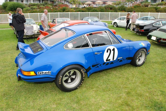 Blue 1973 Porsche 911 Carrera RSR_ 3/4 side view_ 356 Club of California Dana Point Concours_ July 21, 2013