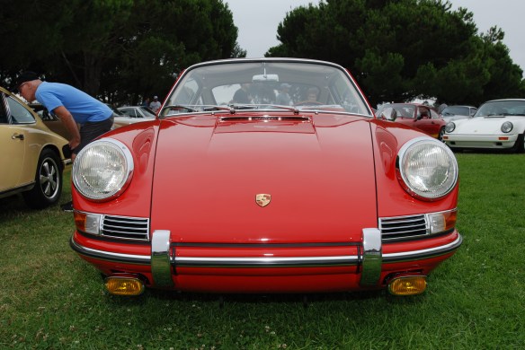 Red 1964 Porsche 901_ front view_ 356 Club of California Dana Point Concours_ July 21, 2013